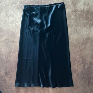 Quince Black Silk Midi Skirt